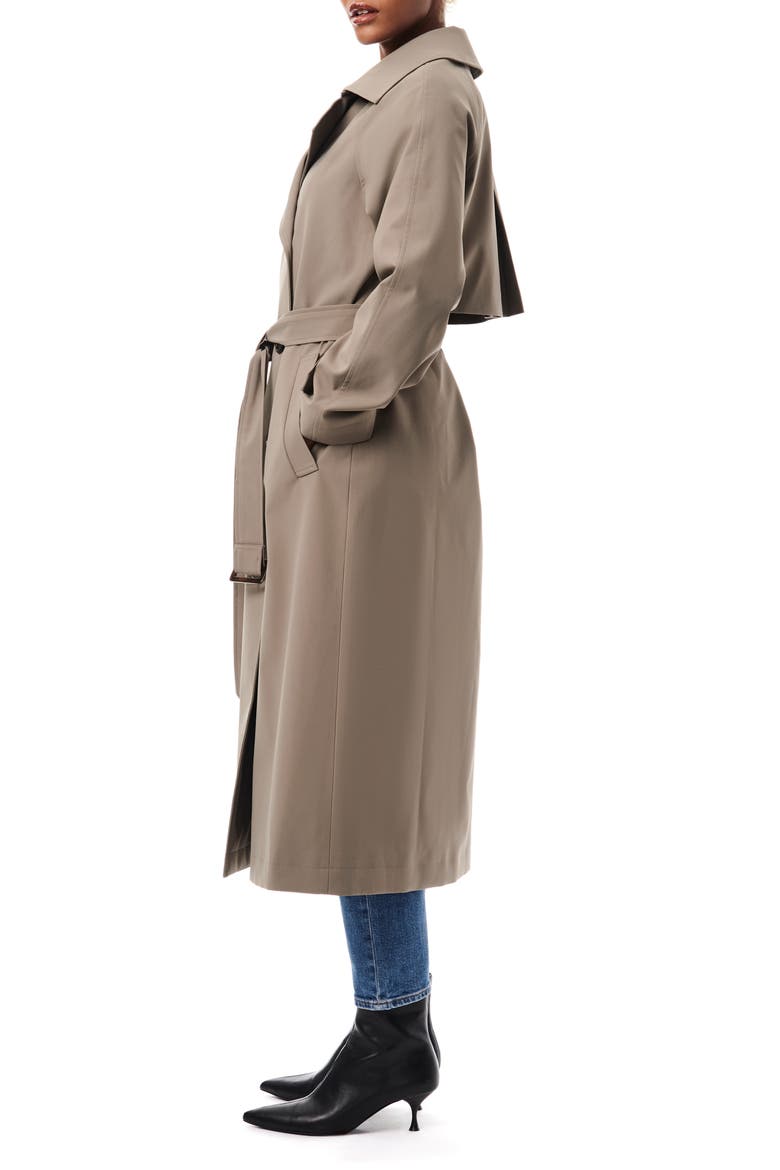 Double Breasted Trench Coat, Alternate, color, SMOKE