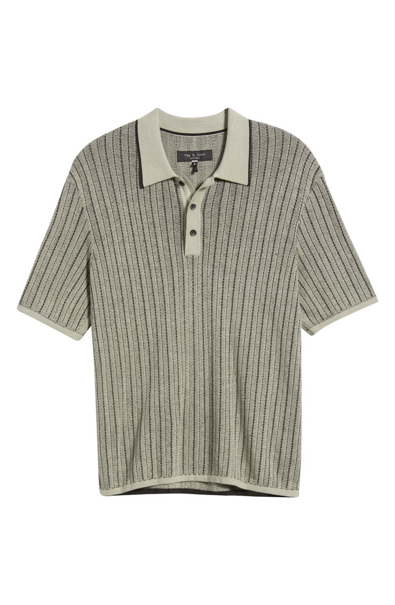 rag & bone Harvey Garment Dye Polo, Alternate, color, Leaf Grey