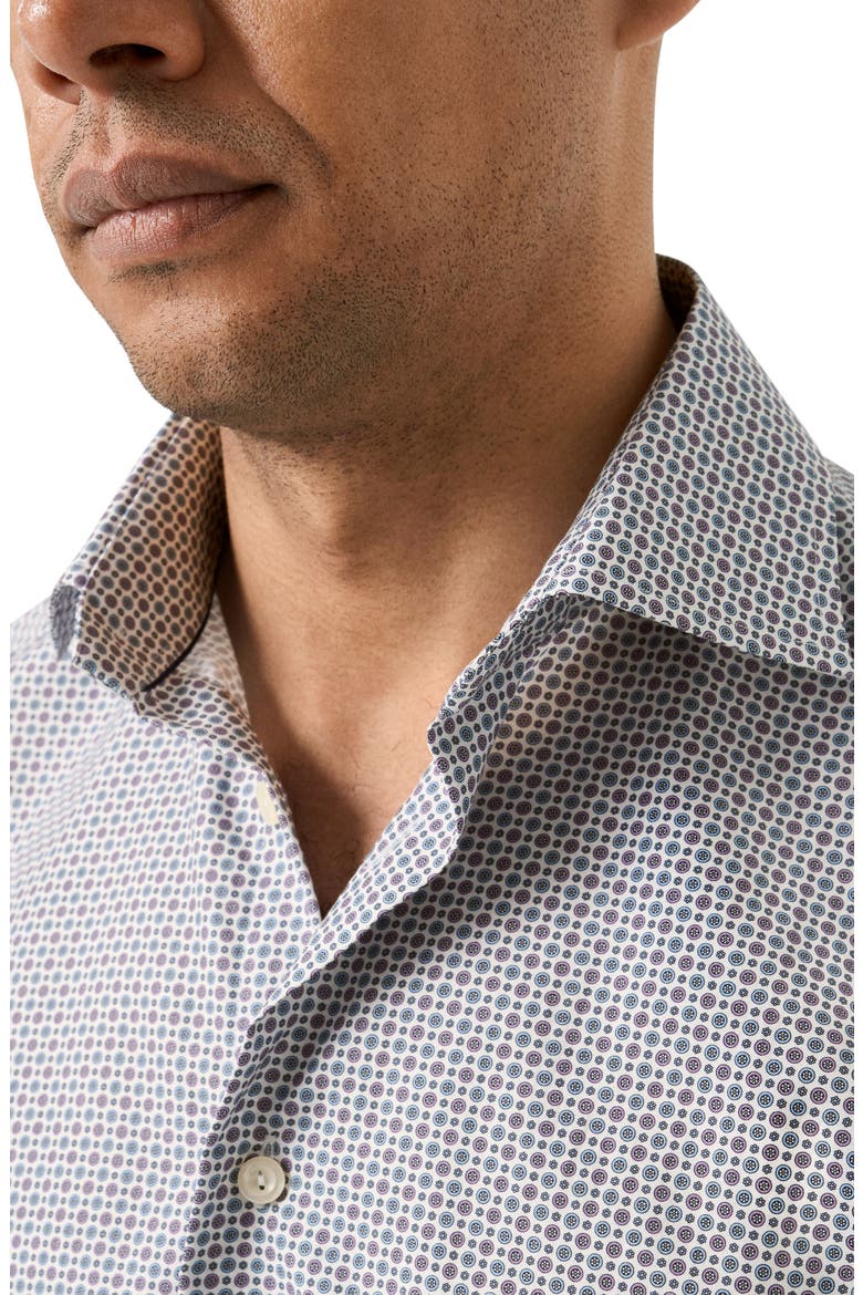 Slim Fit Micro Floral Print Shirt, Alternate, color, MEDIUM PURPLE