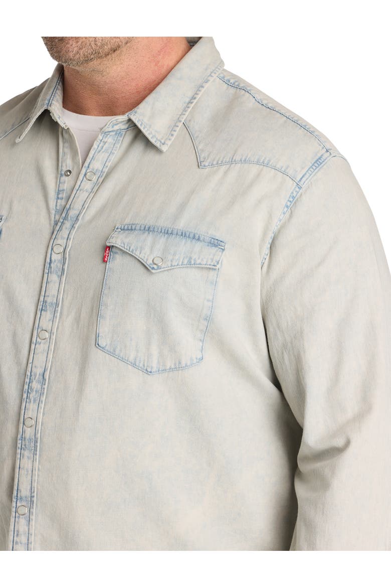 Big & Tall  Classic Western Shirt, Alternate, color, EARLY RISE LIGHTWASH