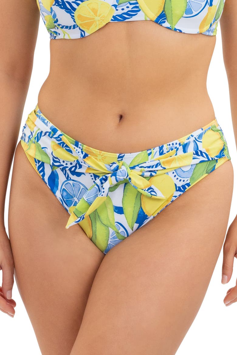 The Positano - Fuller Coverage High Waist Tie Bottom, Main, color, White