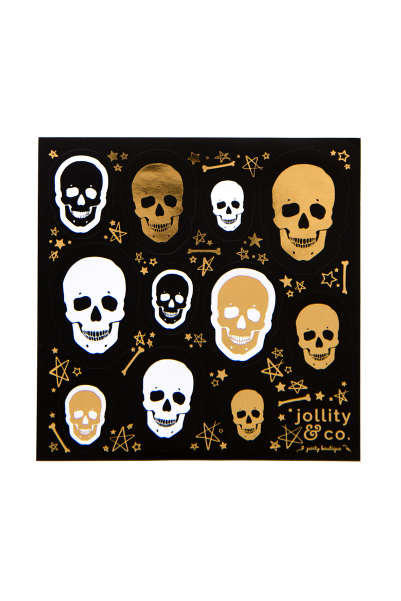 Halloween Skull Stickers, Main, color, Gold Skull Stickers