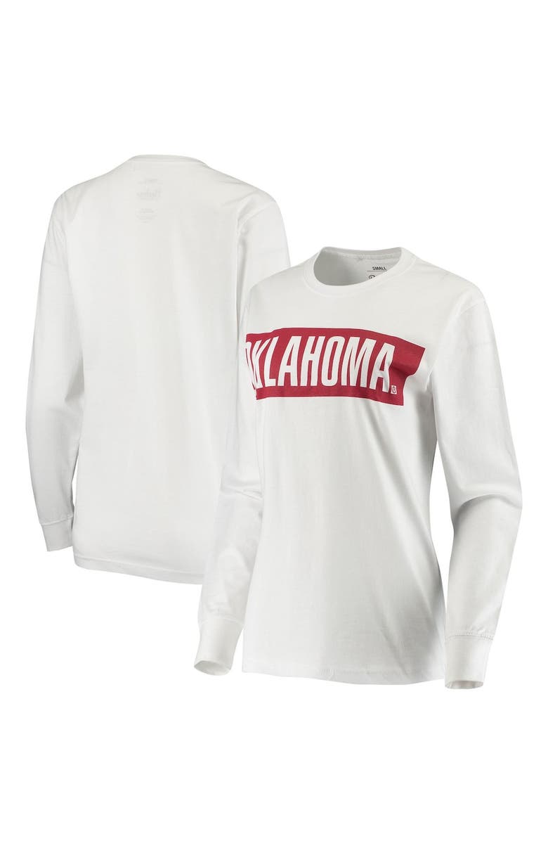 PRESSBOX Women's Pressbox White Oklahoma Sooners Big Block Whiteout Long Sleeve T-Shirt, Main, color, White