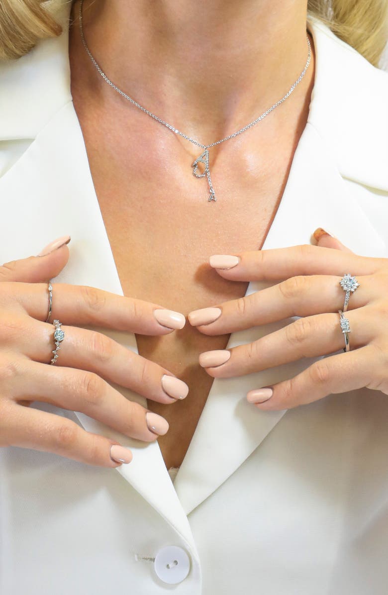 LA MENO Cubic Zirconia Set of 4 Rings, Alternate, color, Silver