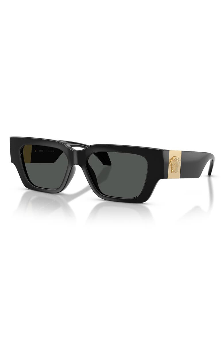 Versace 53mm Square Sunglasses, Alternate, color, Black / Dark Grey