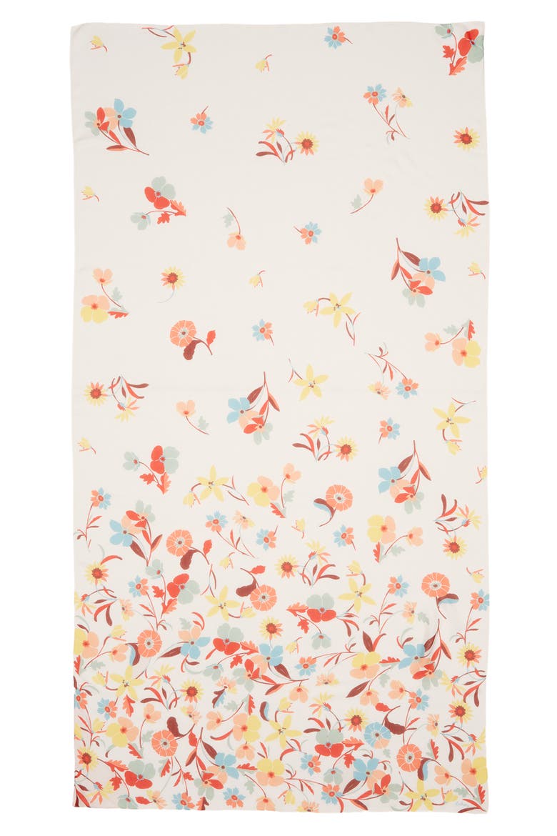 Falling Flowers Wrap, Alternate, color, WHITE MULTI