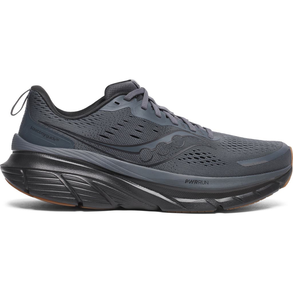 Saucony Guide 18 Running Shoe In Shadow/gum