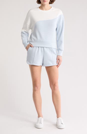 Rbx Neoair Colorblock Crewneck Sweatshirt & Shorts Set In Multi