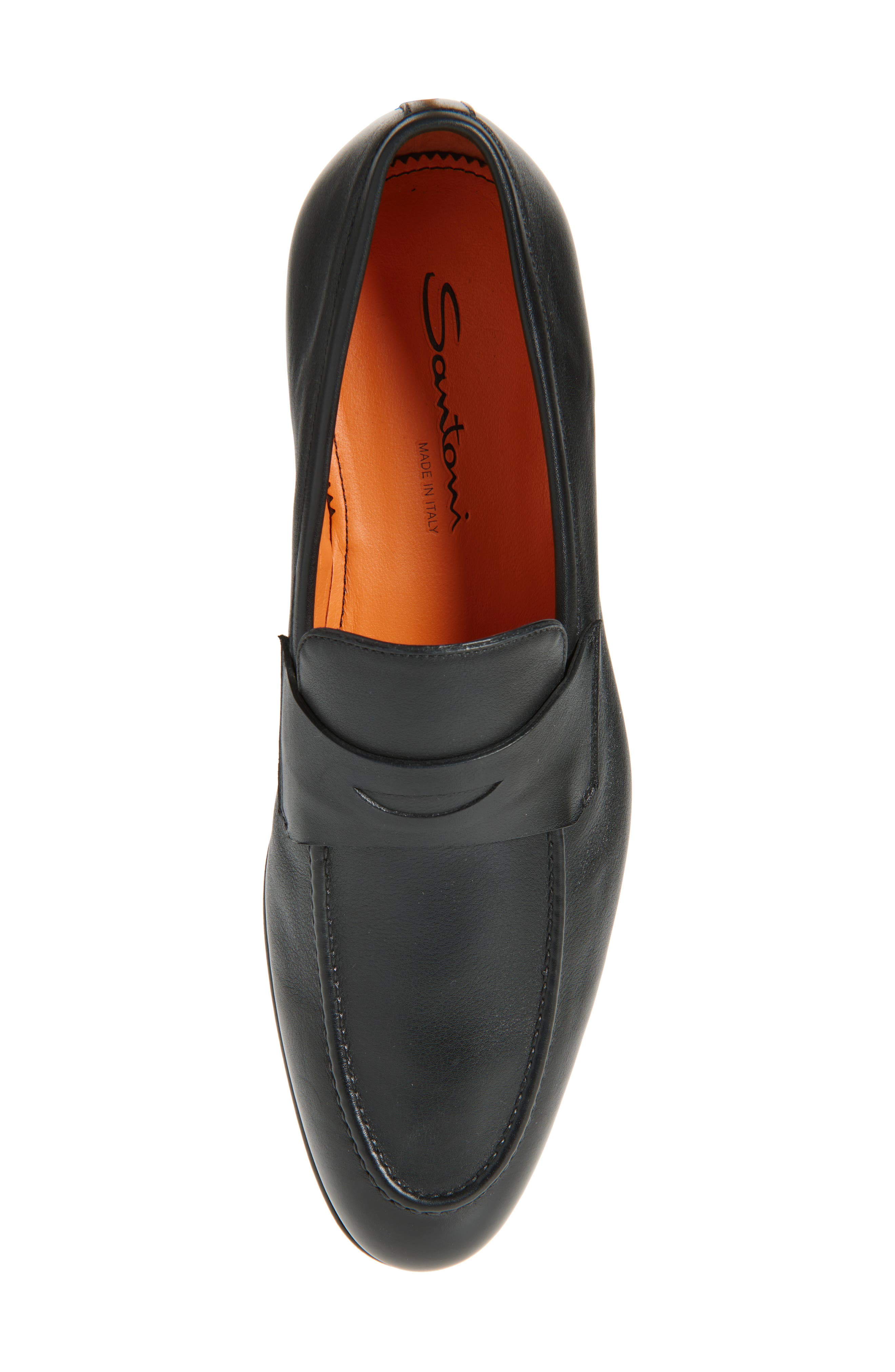 Santoni Darius Penny Loafer, Alternate, color, Black