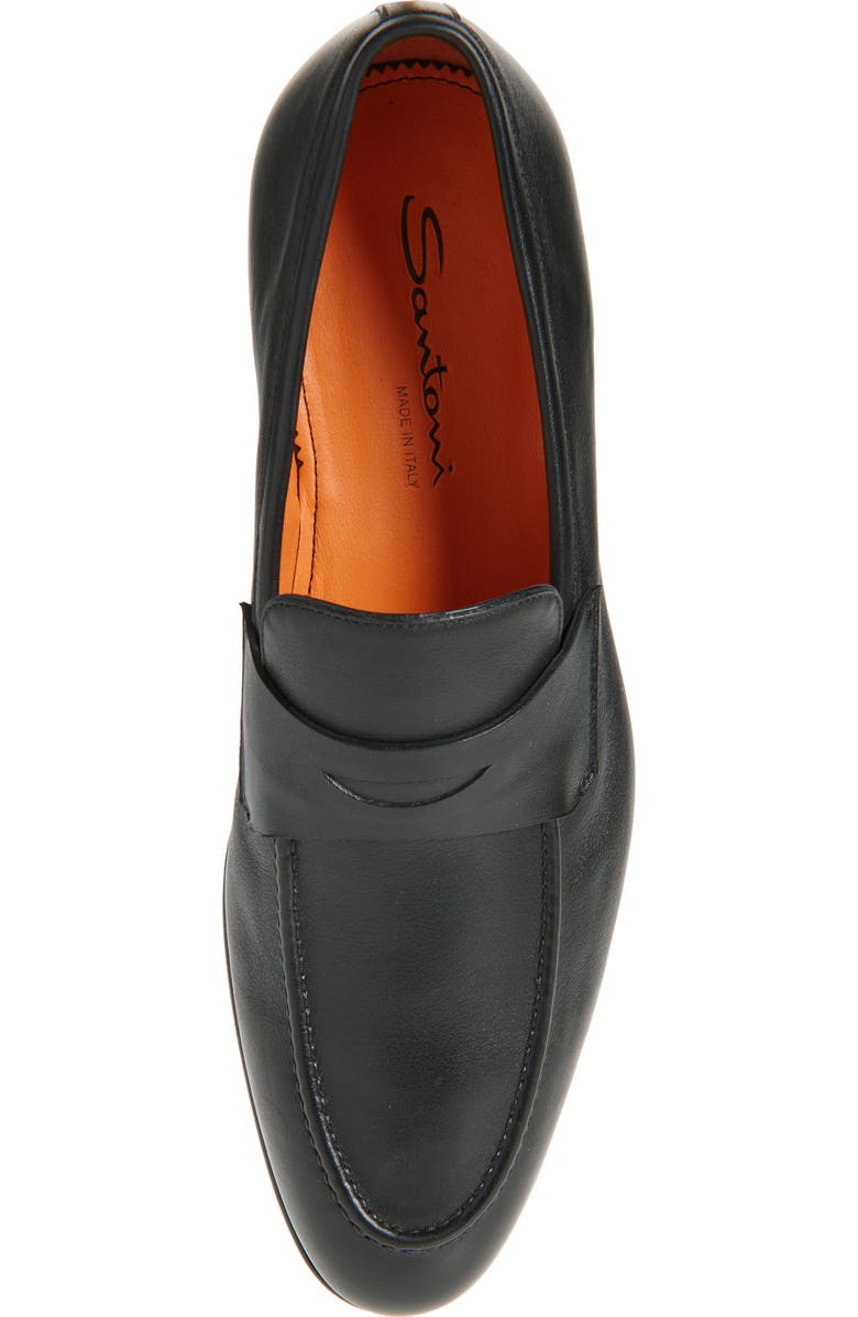 Santoni Darius Penny Loafer, Alternate, color, Black