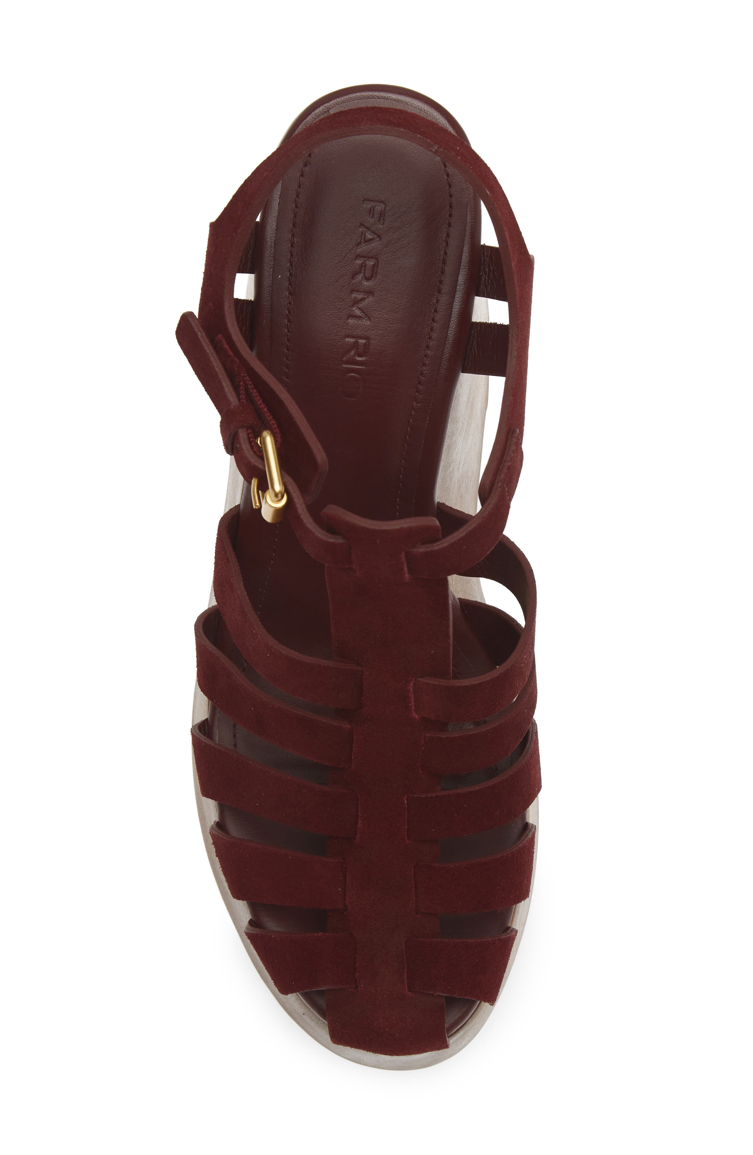 Slingback Platform Wedge Fisherman Sandal, Alternate, color, MERLOT