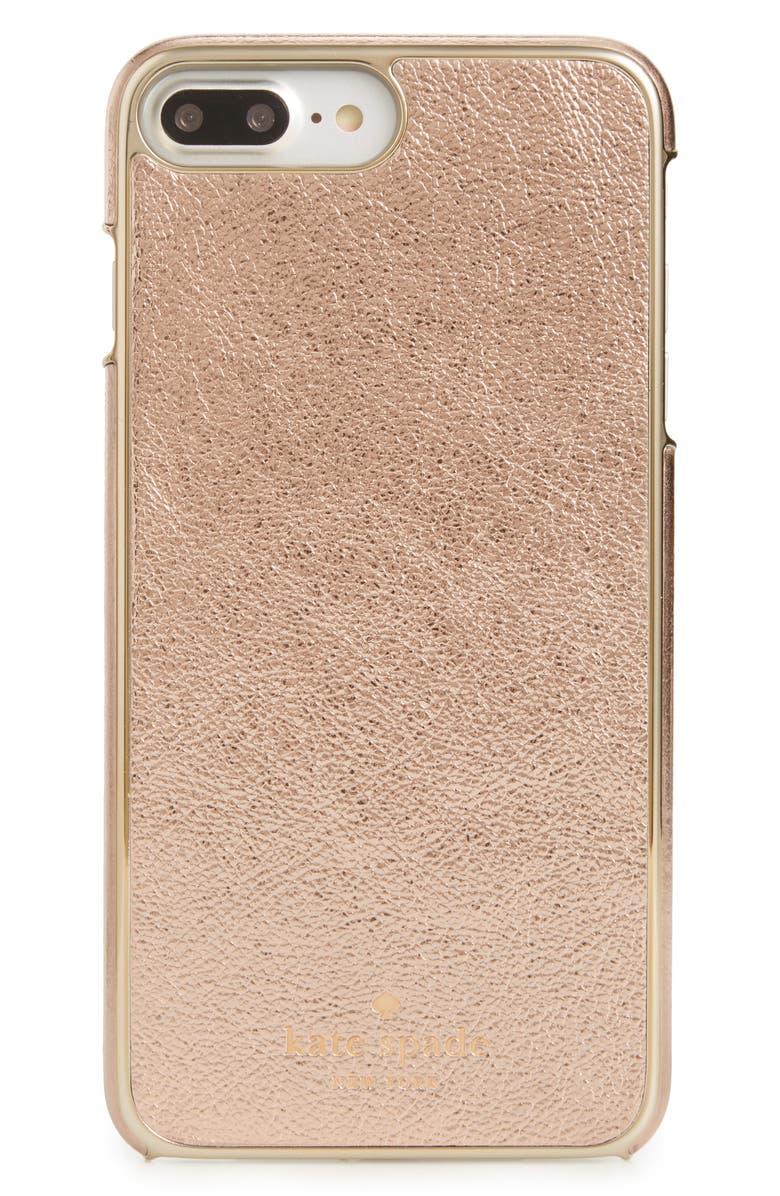 Kate Spade New York metallic leather iPhone 7/8 Plus case, Main, color, 
