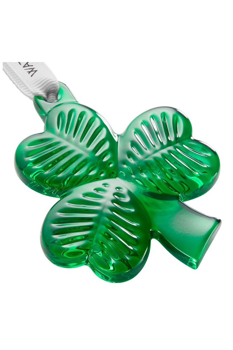 Mini Green Shamrock Crystal Ornament, Alternate, color, GREEN