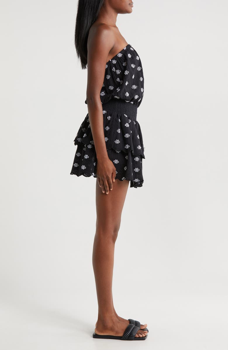 Ramy Brook Rita Eyelet Strapless Cotton Cover-Up Minidress, Alternate, color,