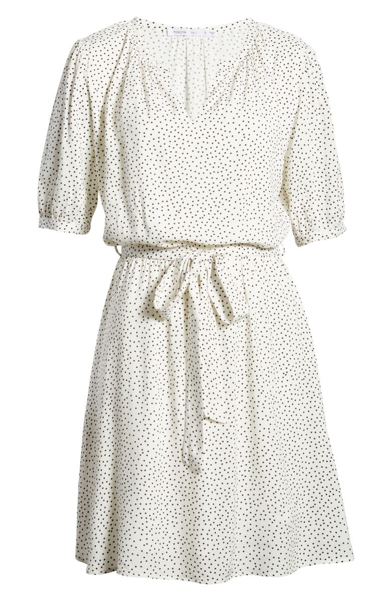 Fraiche by J Lana Microdot Blouson Woven Dress, Alternate, color, 