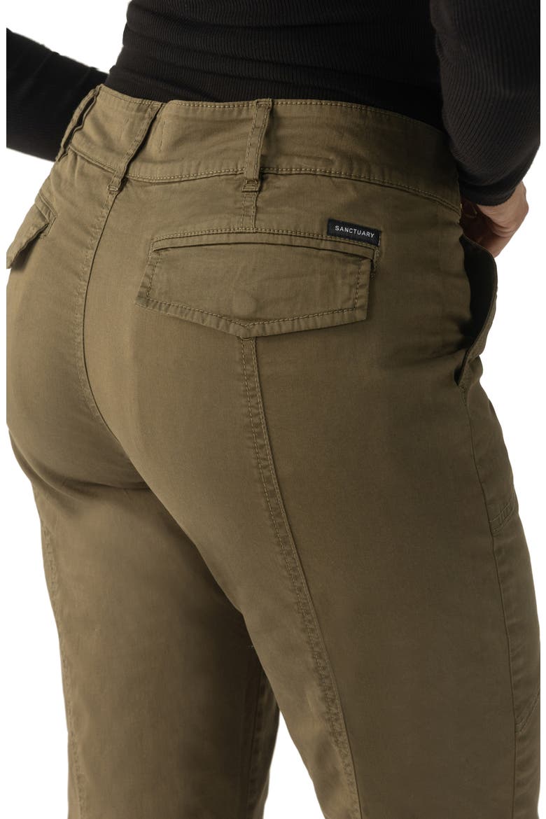 Sahara Tapered Stretch Cotton Utility Pants, Alternate, color, BURNT OLIVE