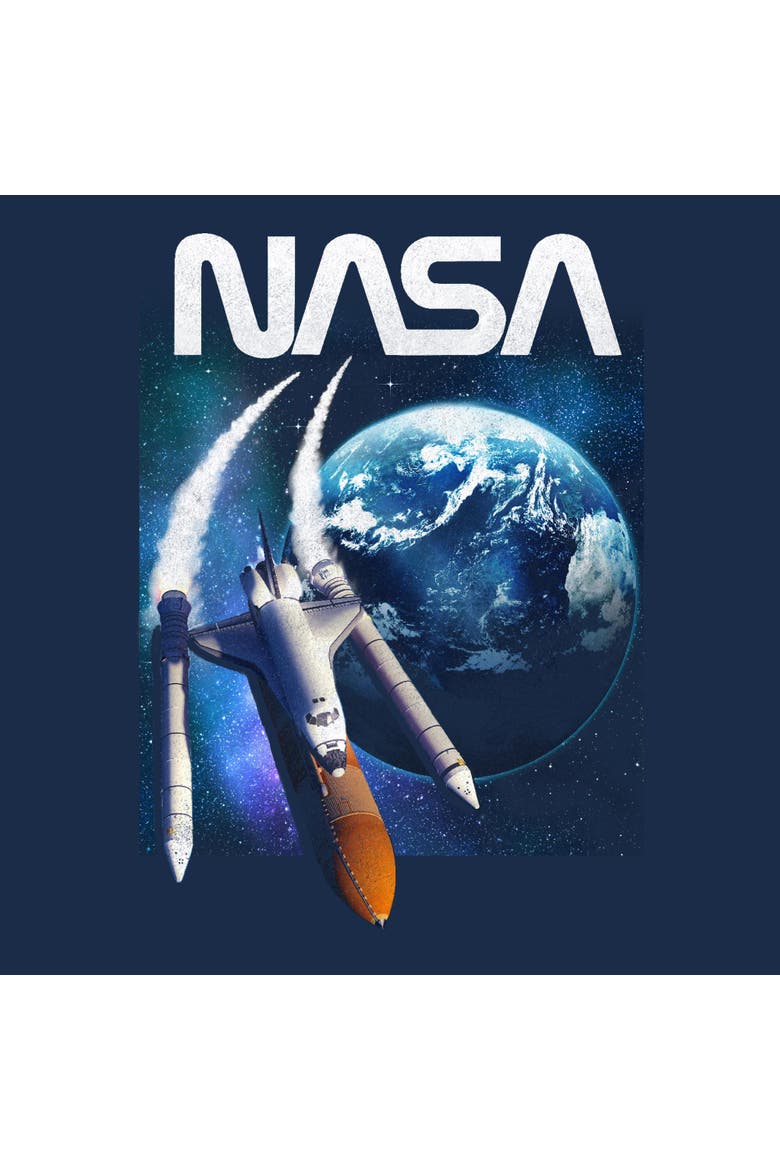 Men's NASA Rocket Painting  Graphic T-Shirt, Alternate, color, Navy Blue Heather
