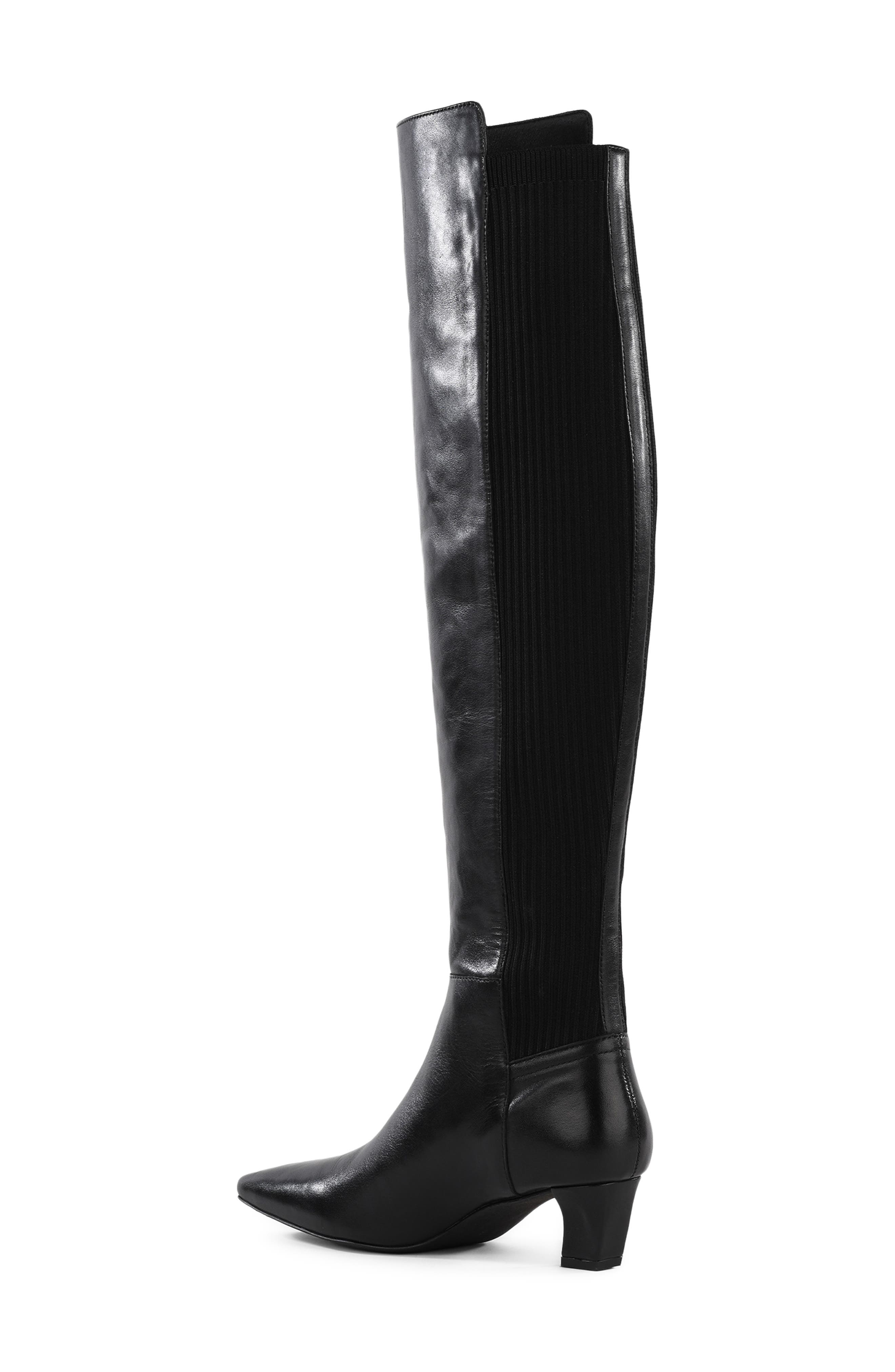 Casting Call Leather Over the Knee Boot, Alternate, color, BLACK