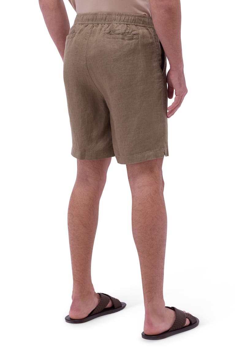 Trent Drawstring Linen Shorts, Alternate, color, OLIVE