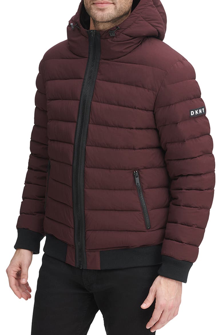 Zip Front Quilted Jacket, Alternate, color, OXBLOOD