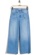 PAIGE Anessa Set-In Pockets High Waist Raw Hem Wide Leg Jeans
