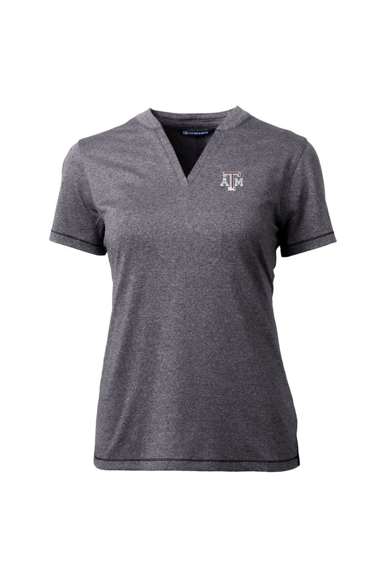 Cutter & Buck Women's Cutter & Buck Heather Charcoal Texas A&M Aggies Forge Blade V-Neck Top, Alternate, color, Heather Charcoal