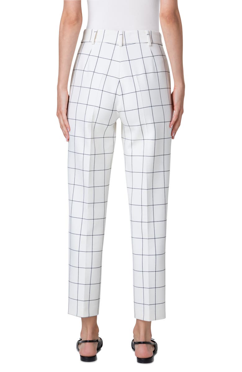 Akris punto Feryn Check Pebble Crepe Tapered Leg Ankle Pants, Alternate, color,