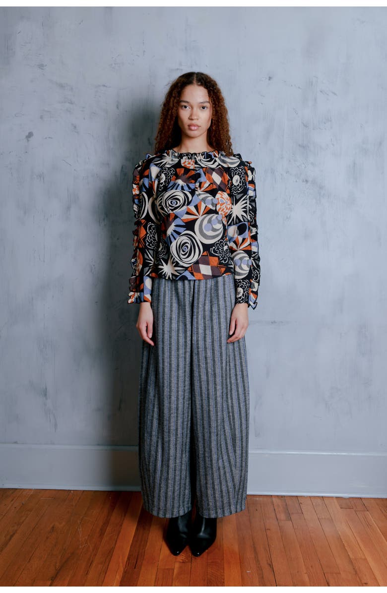 Untitled in Motion Yamina Wide Leg Elastic Waistband Pant, Alternate, color, Patti Stripe