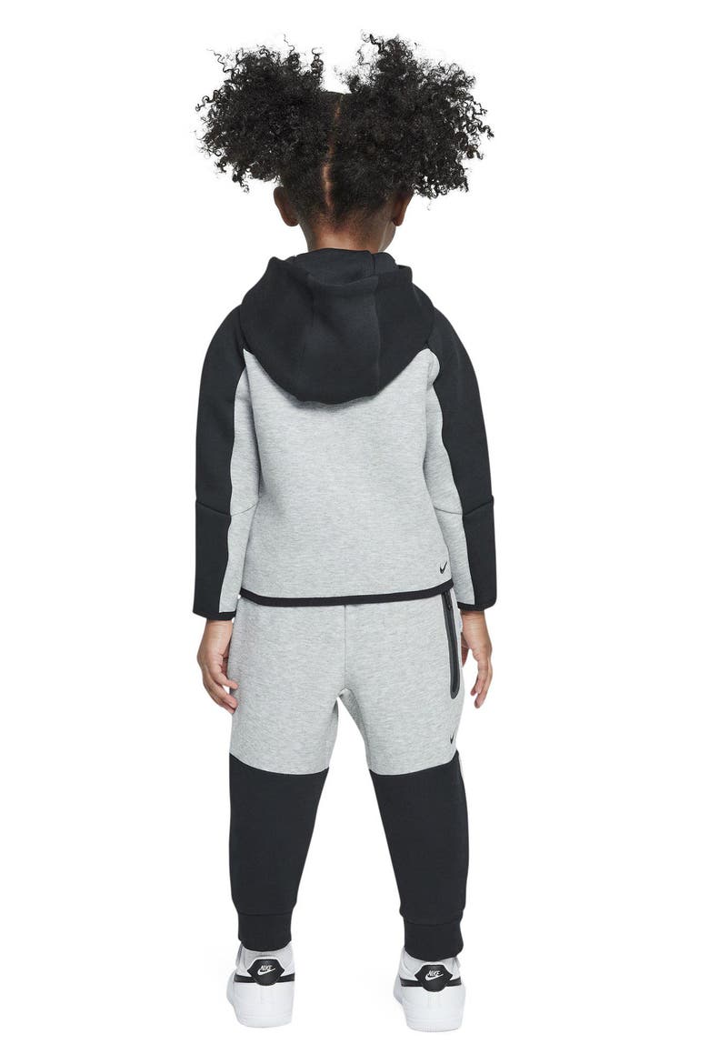 Kids' Tech Fleece Zip Hoodie & Joggers Set, Alternate, color, DARK GREY HEATHER/ BLACK