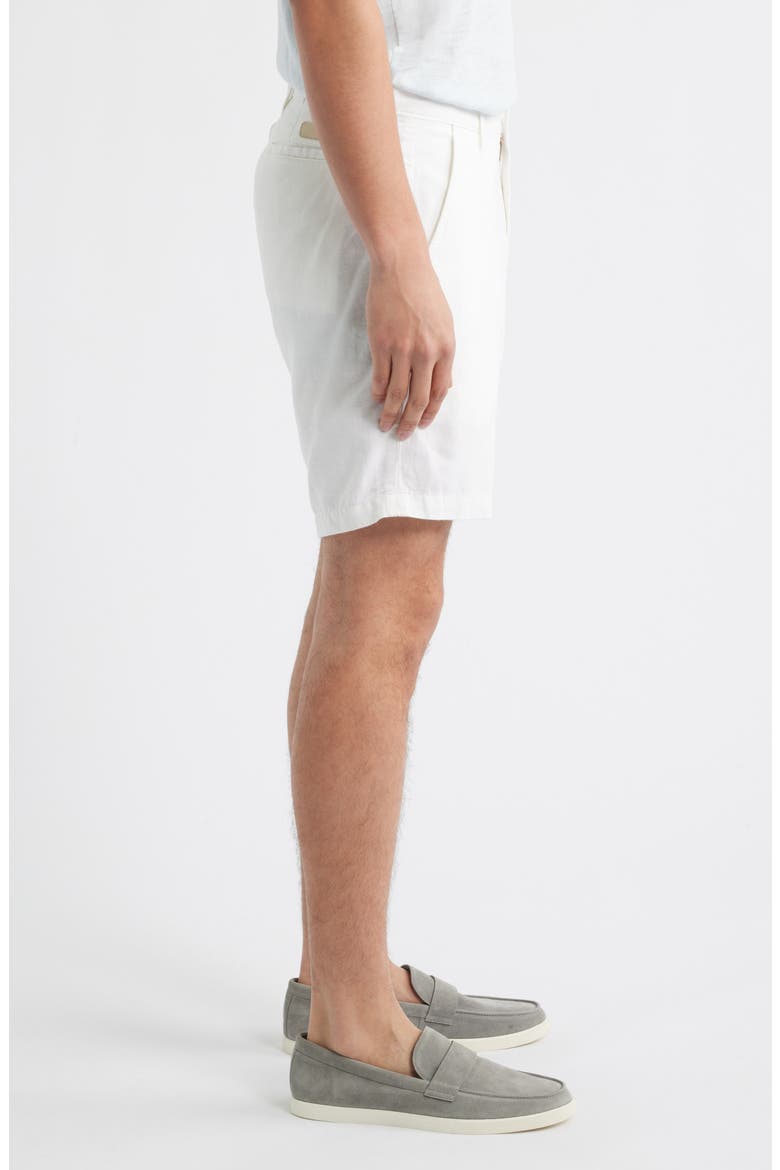 Wanderer Linen & Cotton Chino Shorts, Alternate, color, WHITE
