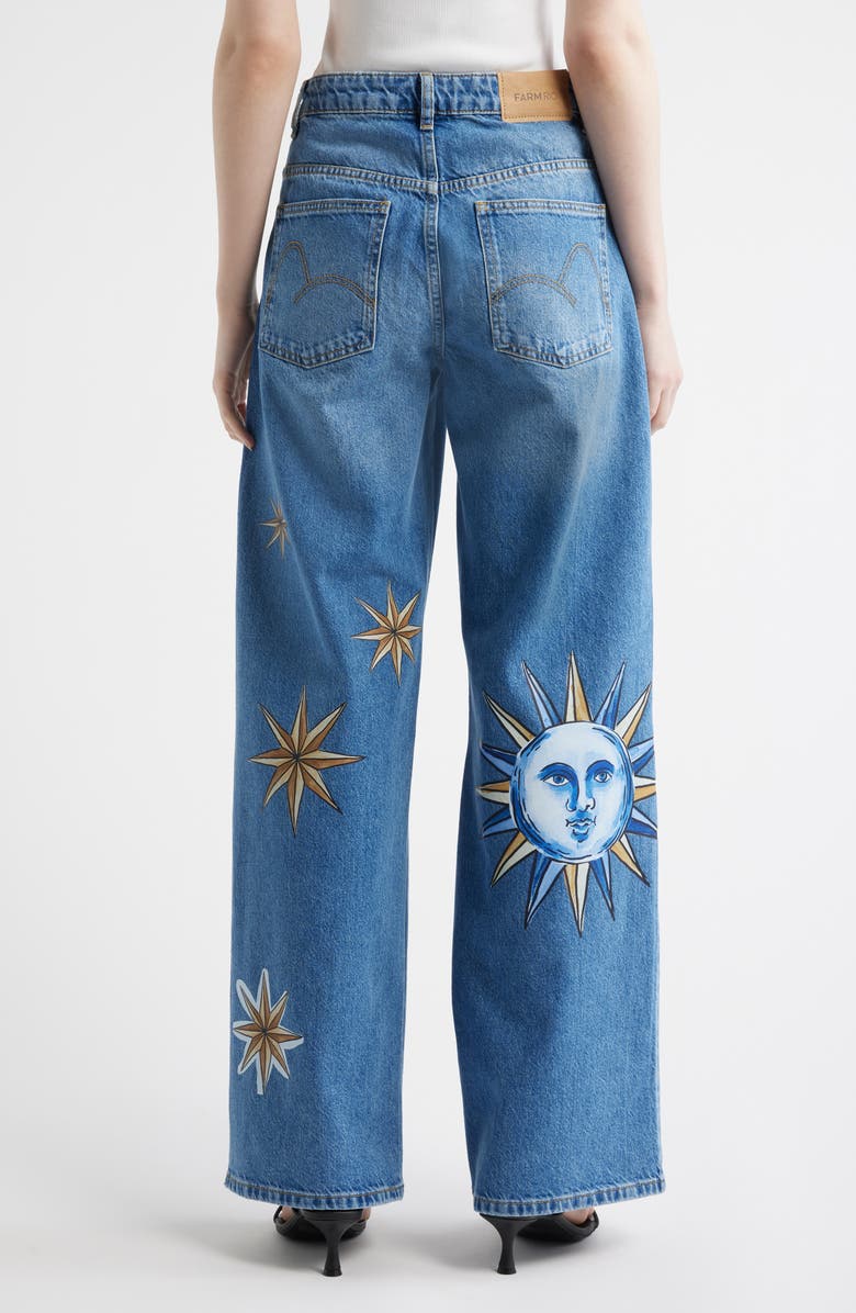 FARM Rio Mistical Wide Leg Jeans, Alternate, color, Denim