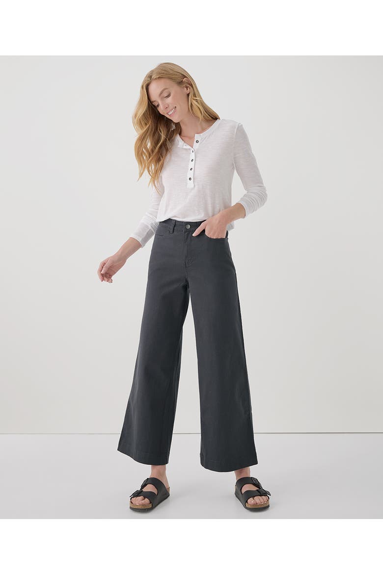 Organic Stretch Twill Wide Leg Pant, Alternate, color, Storm