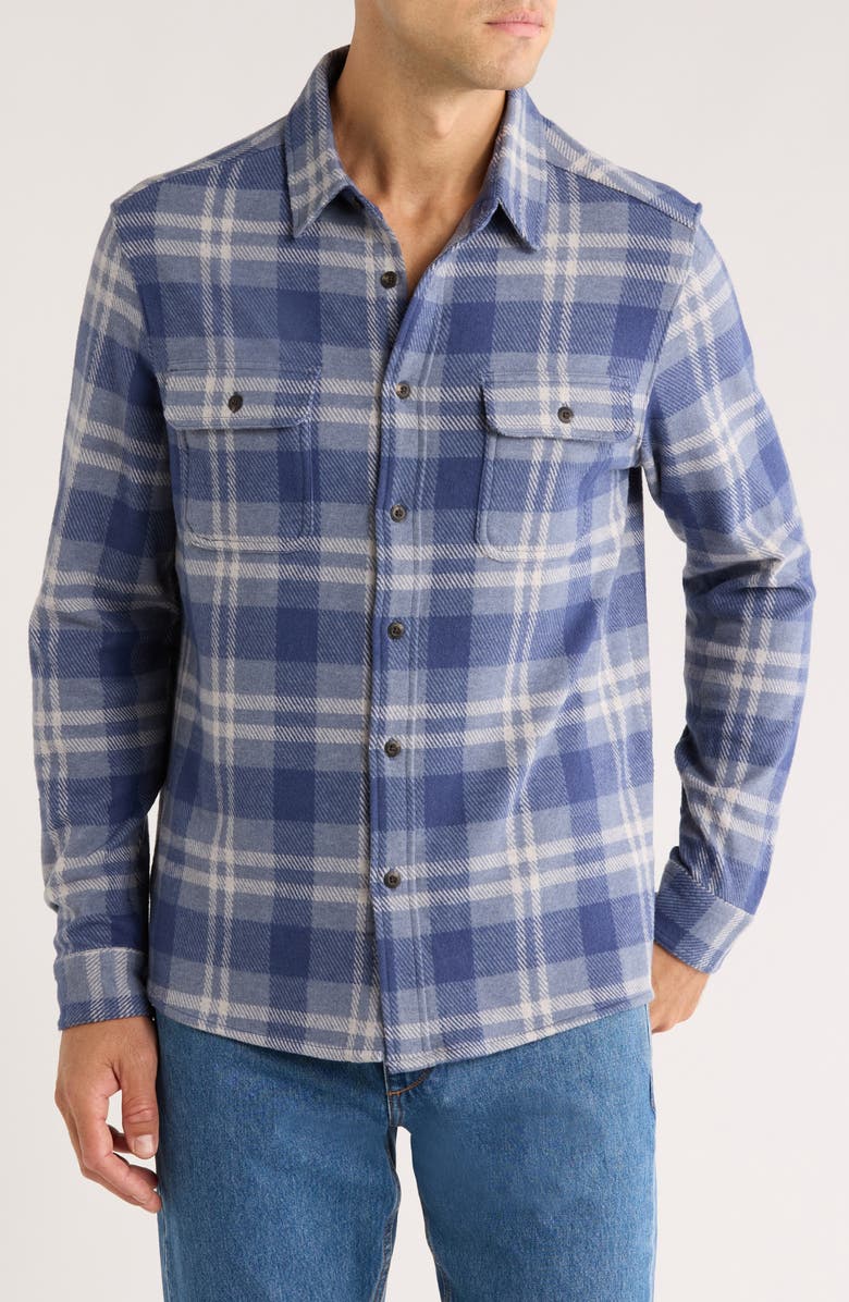 7 Diamonds Generations Plaid Button-Up Shirt, Main, color, Blue