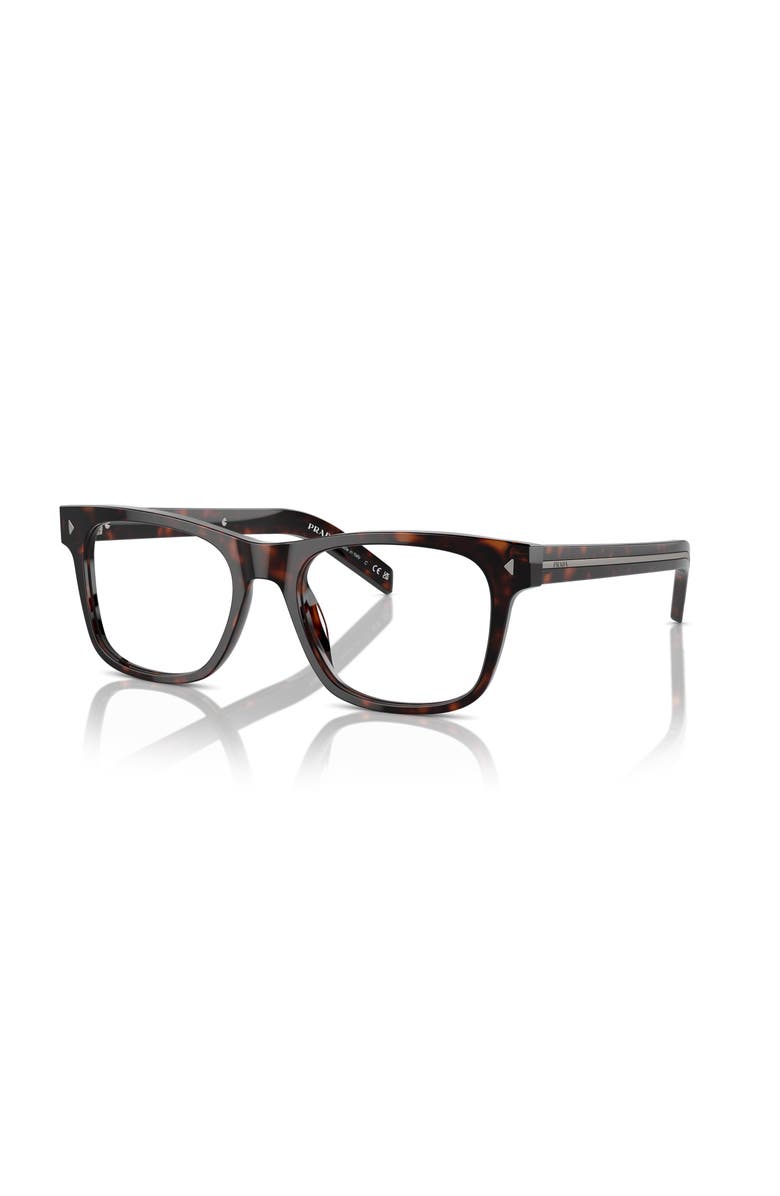 Prada 54mm Rectangle optical glasses, Main, color, Tortoise