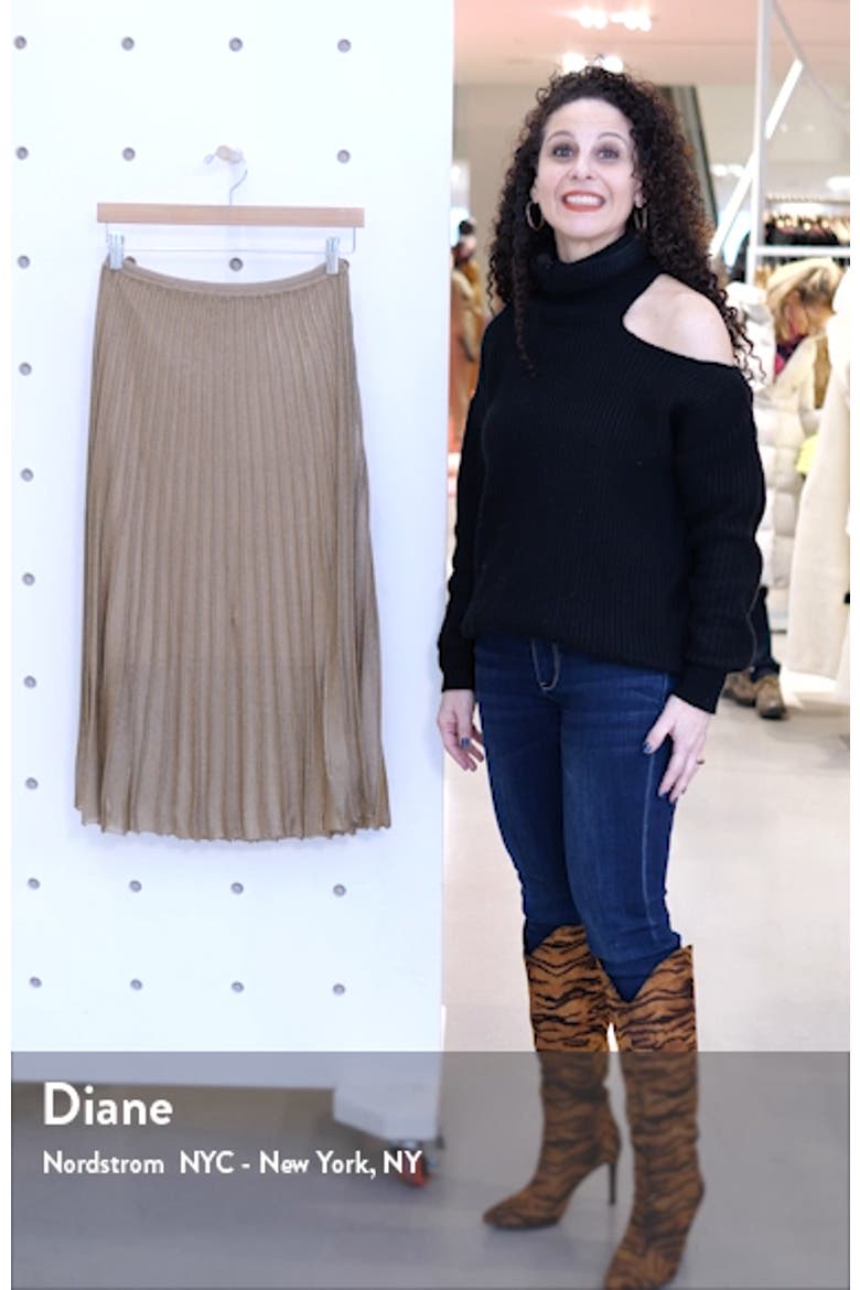 Pleated Metallic Knit Skirt video