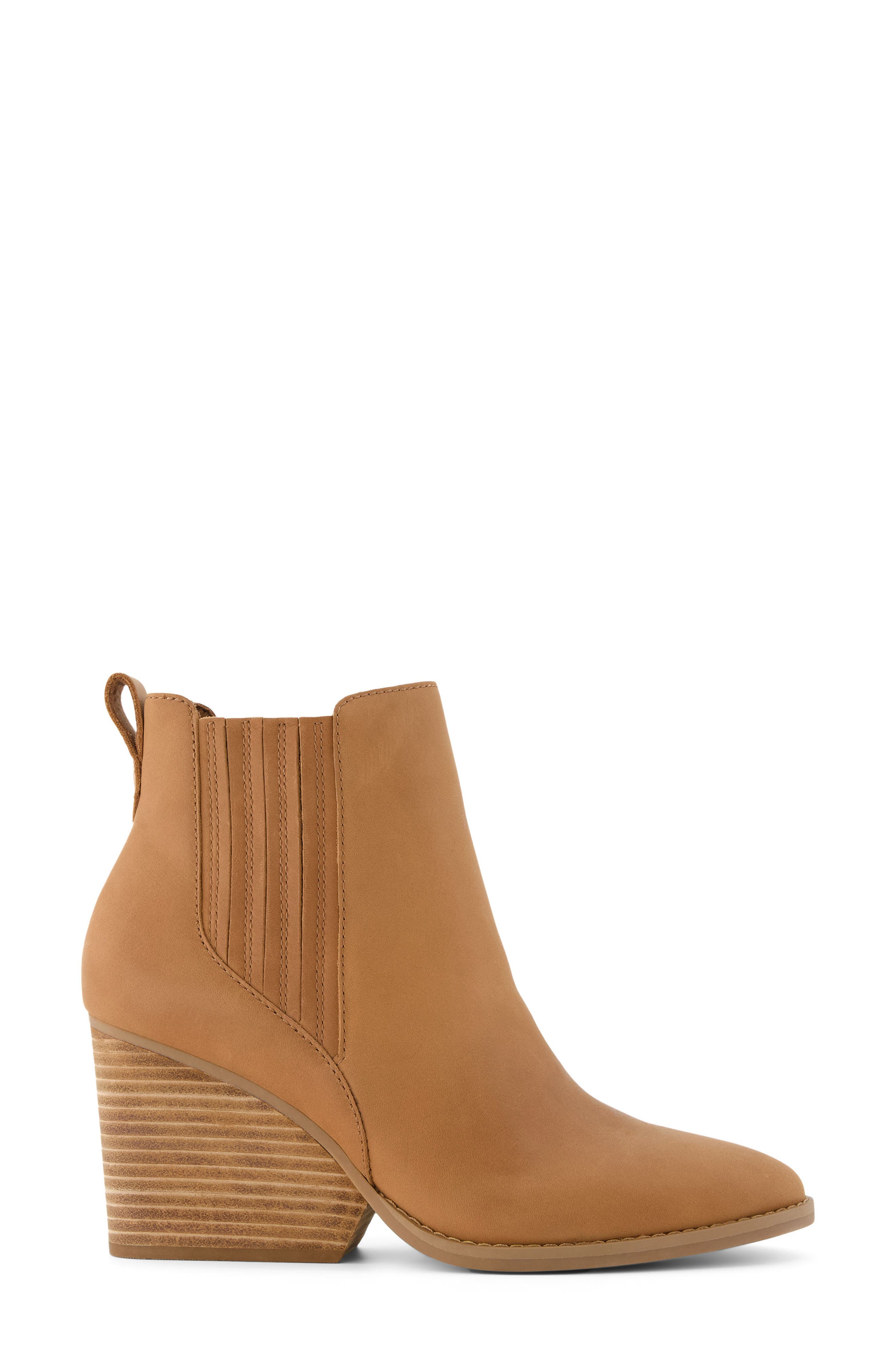 Waxed Leather Bootie, Alternate, color, BROWN