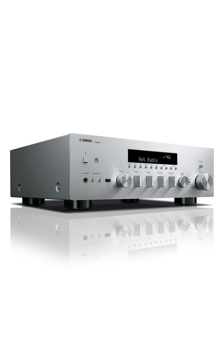 Yamaha R-N600A Stereo Network Receiver with Wi-Fi, Bluetooth, and MusicCast, Alternate, color, Silver
