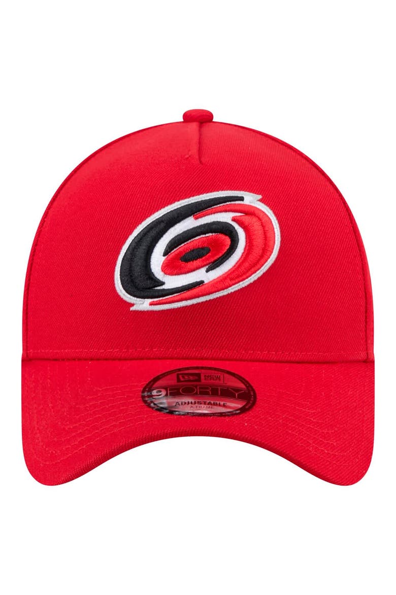 Men's New Era  Red Carolina Hurricanes Core A-Frame 9FORTY Adjustable Hat, Alternate, color, Red