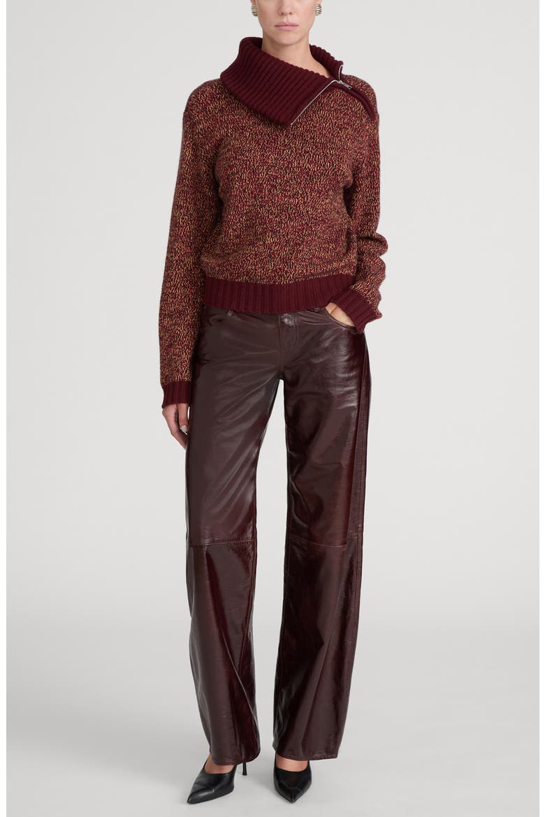 Marled Zip Sweater, Alternate, color, DEEP GARNET MULTI