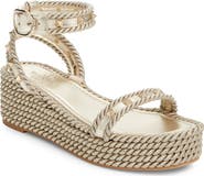 Valentino Garavani Rockstud Ankle Strap Espadrille Platform Sandal