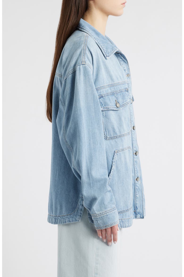 Oversize Denim Shirt, Alternate, color, LIGHT WASH