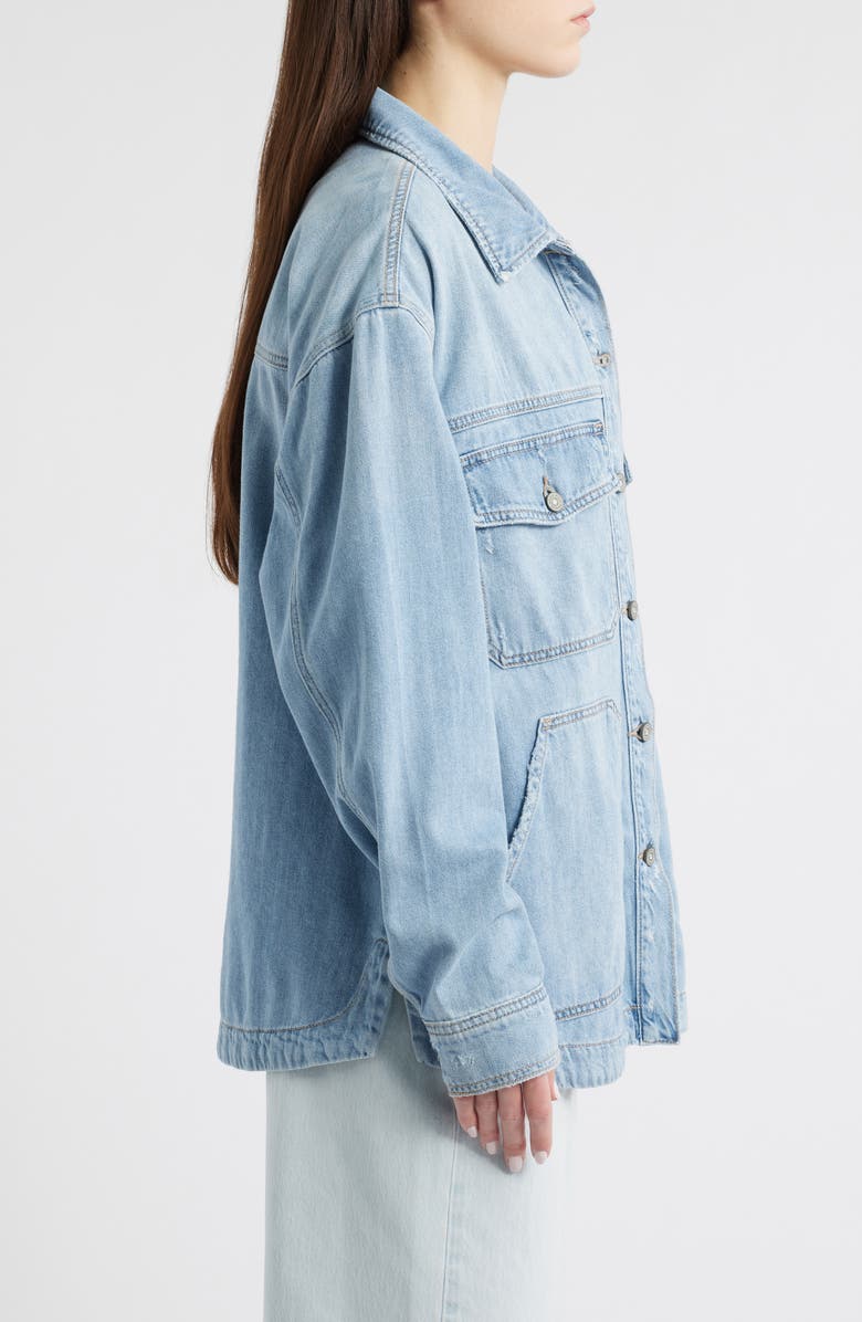 HIDDEN JEANS Oversize Denim Shirt, Alternate, color, Light Wash