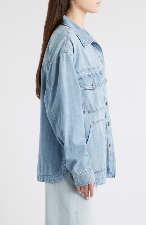 Hidden Jeans Oversize Denim Shirt In Light Wash