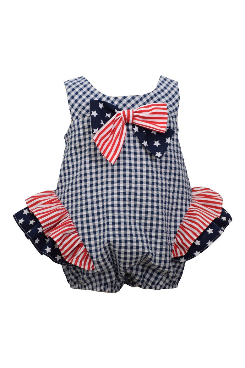 Kids' Americana Ruffle Romper, Main, color, NAVY
