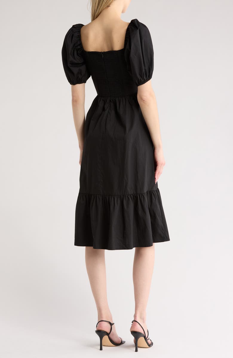 Vince Camuto Cotton Puff Sleeve Midi Dress, Alternate, color,