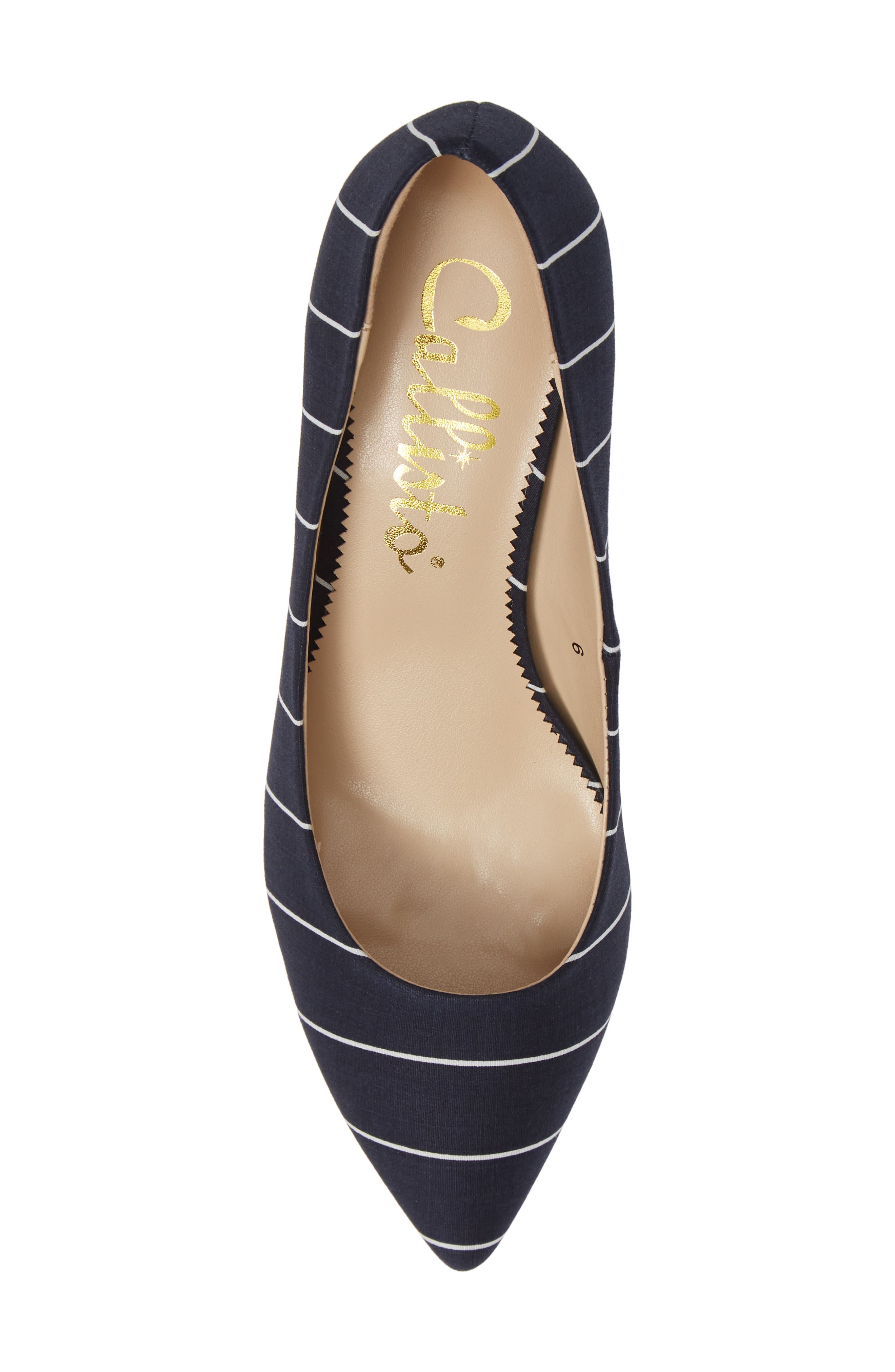 Hit Pan Pump, Alternate, color, NAVY STRIPE FABRIC
