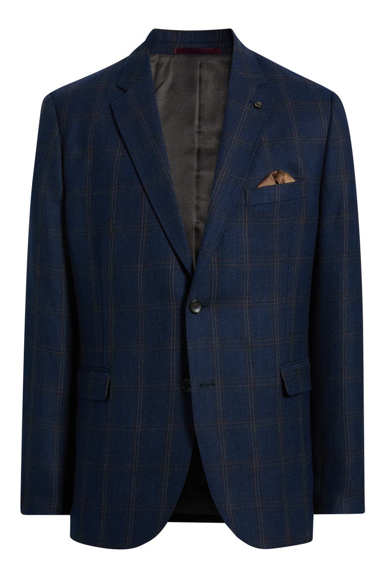 Townsend Wool Sport Coat, Main, color, NAVY BROWN PLAID
