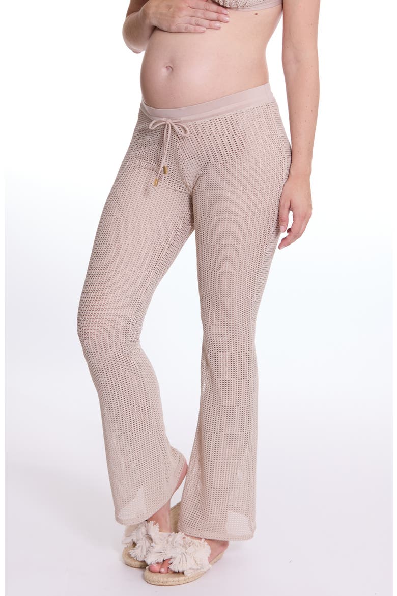 Milos Maternity Beachwear Pants, Main, color, BEIGE