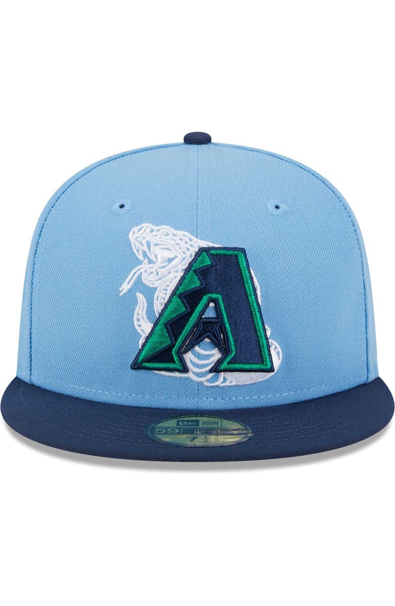 New Era Men's New Era Light Blue/Navy Arizona Diamondbacks Green Undervisor 59FIFTY Fitted Hat, Alternate, color, 