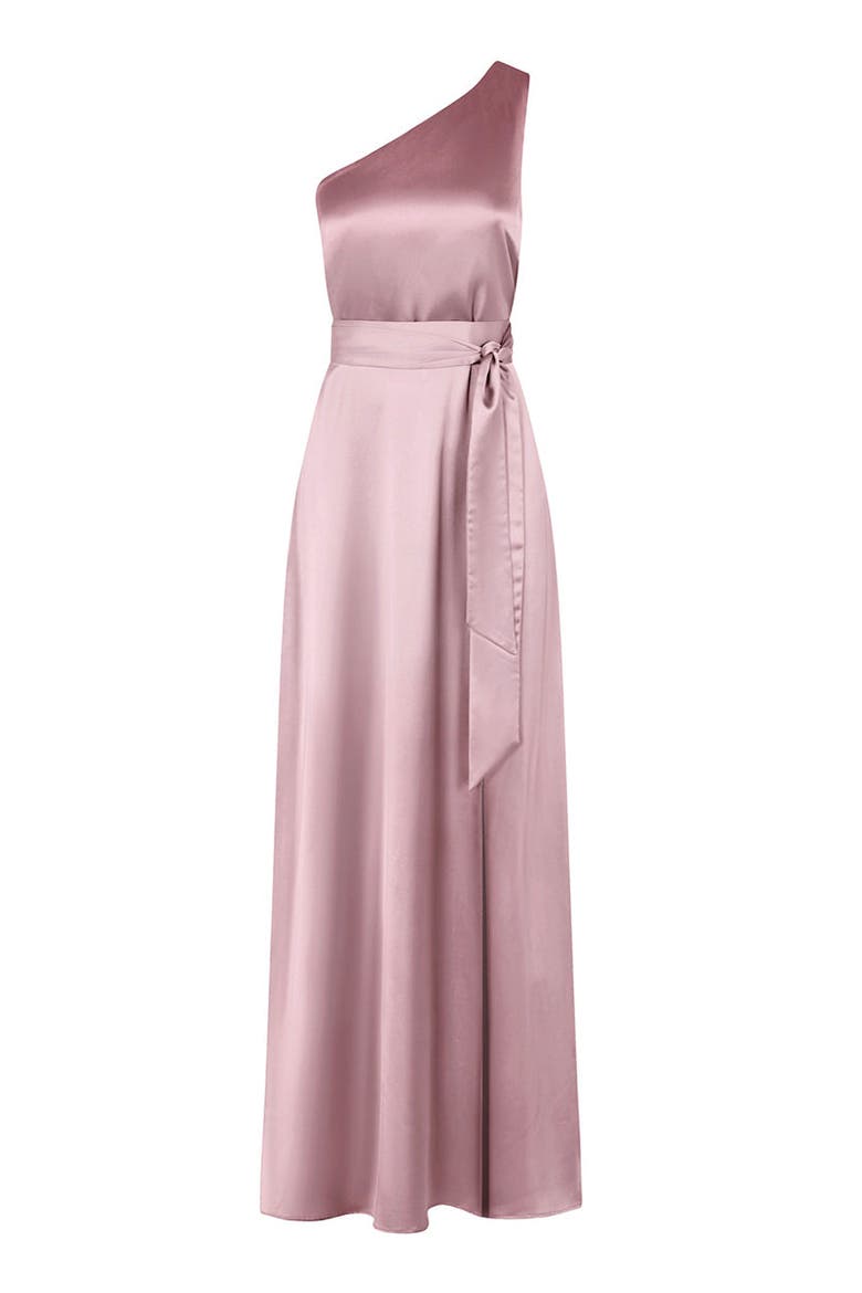 Porto One Shoulder Dress, Alternate, color, Rose Pink